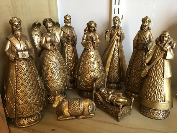 Gold Nativity Scene 12 piece