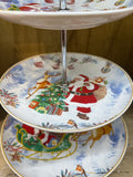 Christmas sleigh 3 tier cake plate