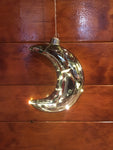 Crescent Moon Mirrored Glass Hanging Light