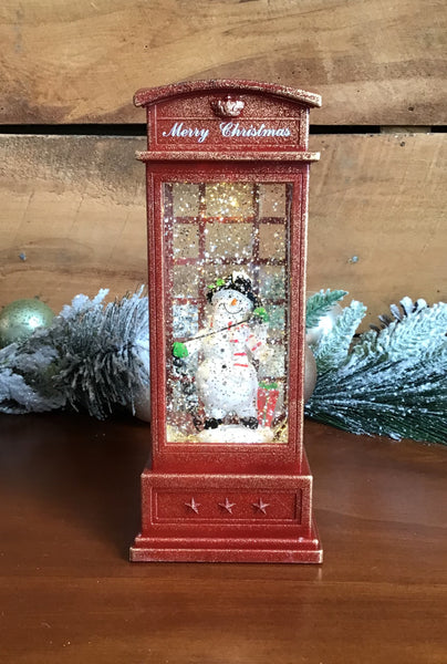 Snowman in Phonebox