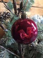 Star Flocked Burgundy Bauble