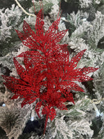 Red Leaf Spray w/poinsettia