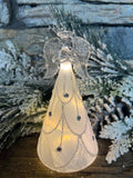 Glass Angel frosted w/sliver