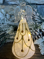 Glass Angel w/gold glitter