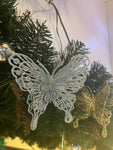 Silver glitter butterfly w/clip