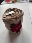 Poinsettia embroidered wired ribbon