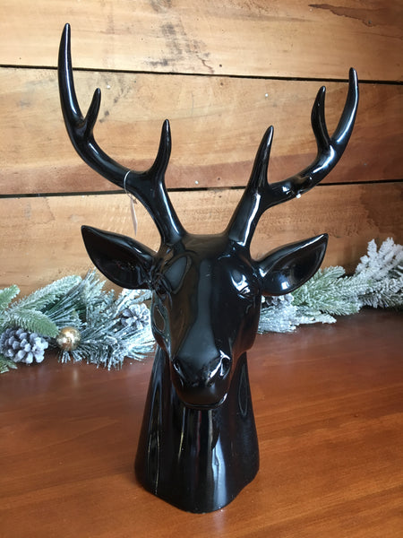 Gloss Black Deer Head Large