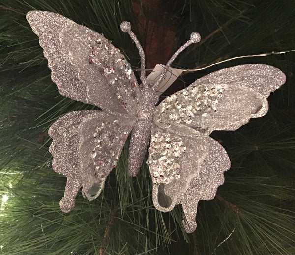 Silver Butterfly With Clip